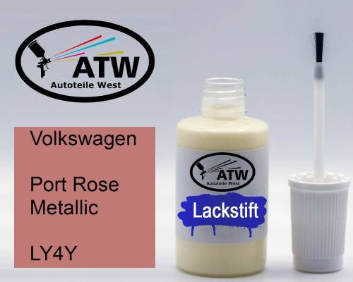 Volkswagen, Port Rose Metallic, LY4Y: 20ml Lackstift, von ATW Autoteile West.